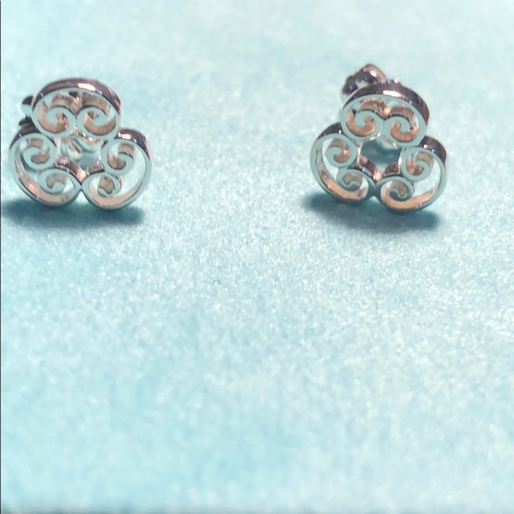 Tiffany & Co. Silver Swirl Earrings - Picture 3 of 5